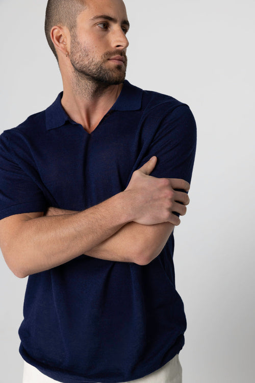 Polo Blue Moon Manches Courtes en Lin - MAJESTIC FILATURES