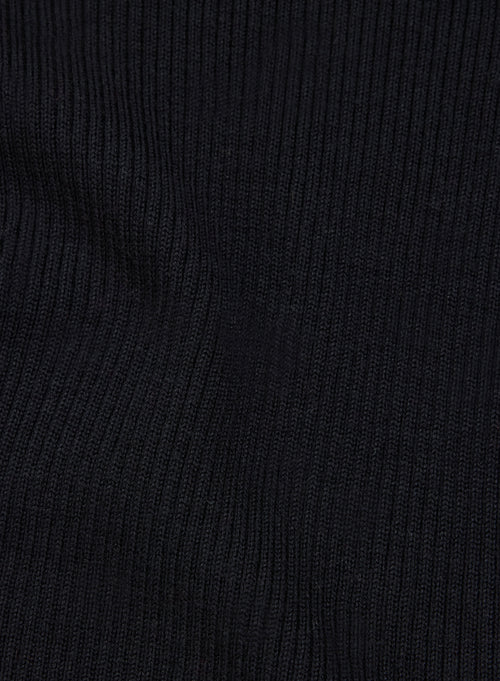 Schwarzer Pullover mit Rundhalsausschnitt und Ärmeln aus Merinowolle - MAJESTIC FILATURES