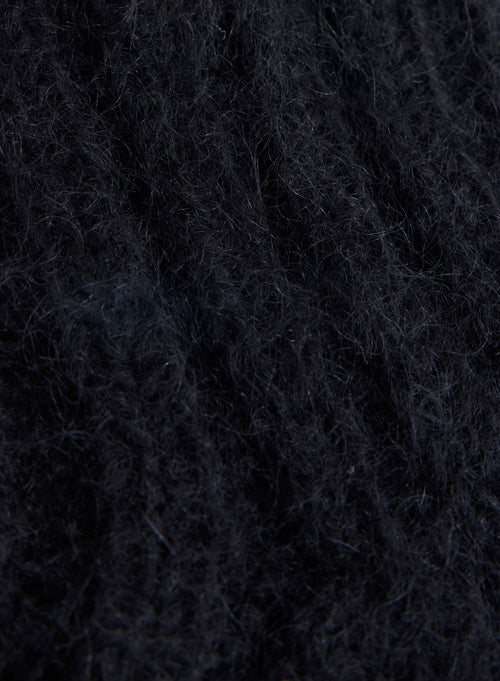 Black Mohair and Merino Wool Chunky Knit Long Socks - MAJESTIC FILATURES