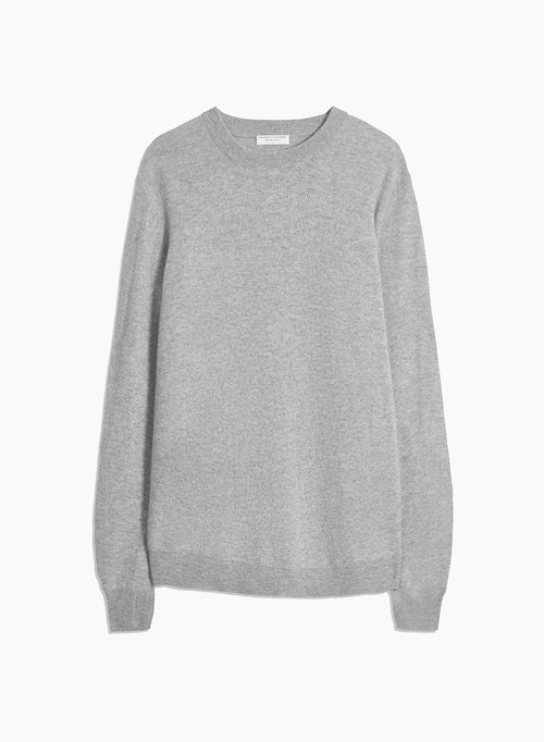 Pull Gris Col Rond Manches Longues - MAJESTIC FILATURES