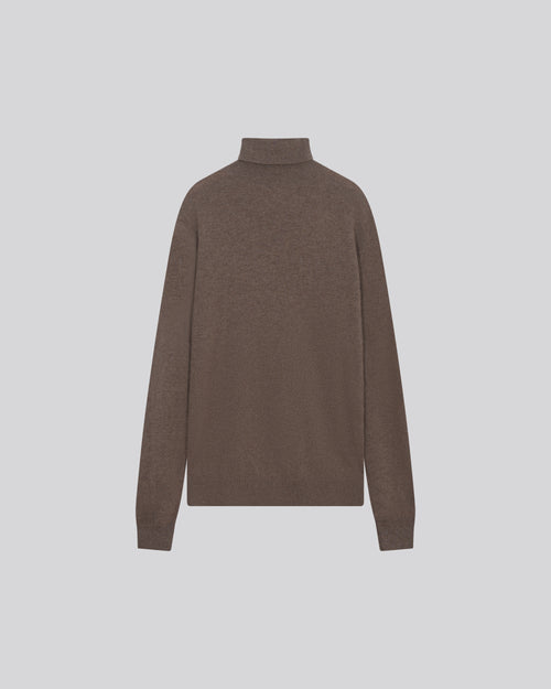Beigefarbener langärmeliger Rollkragenpullover aus Kaschmir - MAJESTIC FILATURES