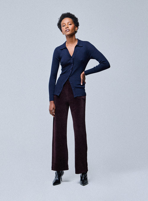 Pull Marine Chemise Manches Longues en Laine merinos - MAJESTIC FILATURES