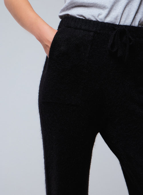 Schwarze Alpaka / Polyamid / Elasthan Hose - MAJESTIC FILATURES