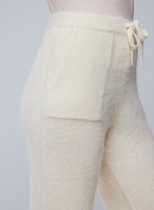 White Alpaca / Polyamide / Elastane Pants - MAJESTIC FILATURES