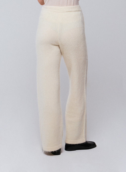 White Alpaca / Polyamide / Elastane Pants - MAJESTIC FILATURES