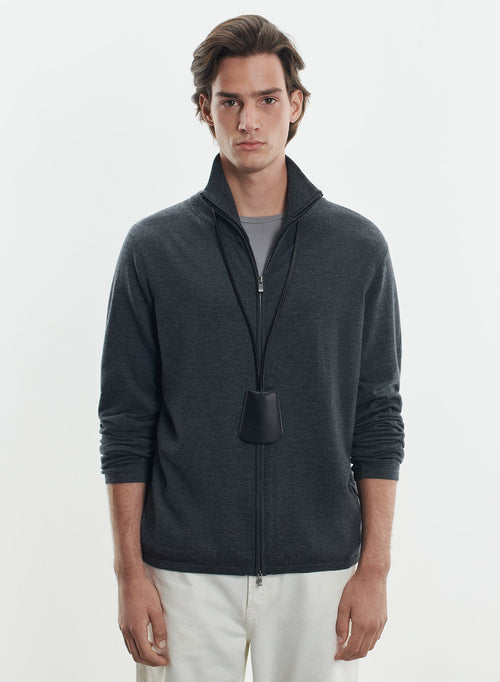  Merino wool and elastane cardigan - MAJESTIC FILATURES