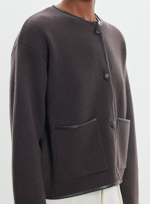 Veste en cuir, cachemire et laine - MAJESTIC FILATURES