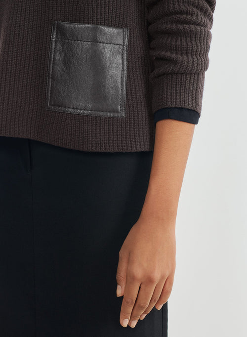 Pull en cuir et laine mérinos - MAJESTIC FILATURES