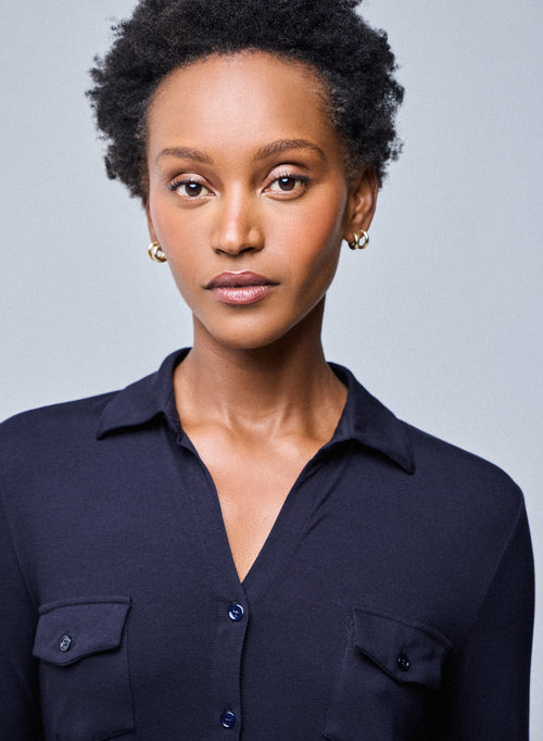 Marine Anna Viscose shirt - MAJESTIC FILATURES