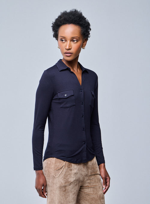 Marine Anna Viscose shirt - MAJESTIC FILATURES