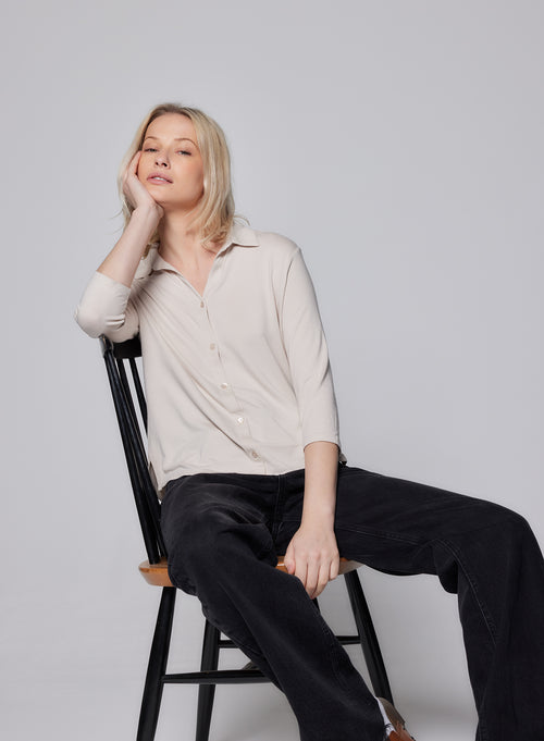 Chemise Cloud Manches 3/4 en Viscose / Elasthanne - MAJESTIC FILATURES