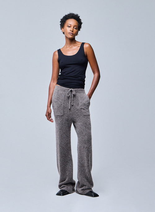 Abby U-Neck Tank Top with bourdon stitch in white and in Viscose / elastane.  Available on our e-shop. Secured payment. Customized customer service. - MAJESTIC FILATURES