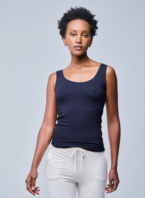 Abby Tanktop mit Stickerei aus Viskose / Elastan - MAJESTIC FILATURES