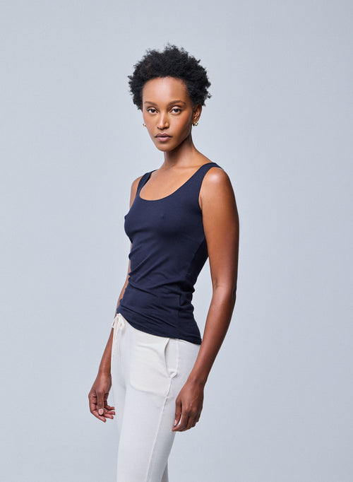 Abby Tanktop mit Stickerei aus Viskose / Elastan - MAJESTIC FILATURES