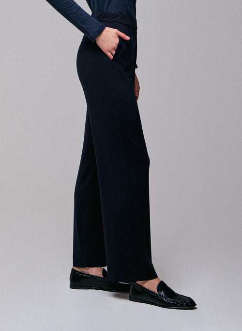 Pantalon Marine en Viscose / Elasthanne - MAJESTIC FILATURES