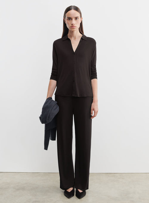 Viscose and elastane trousers - MAJESTIC FILATURES