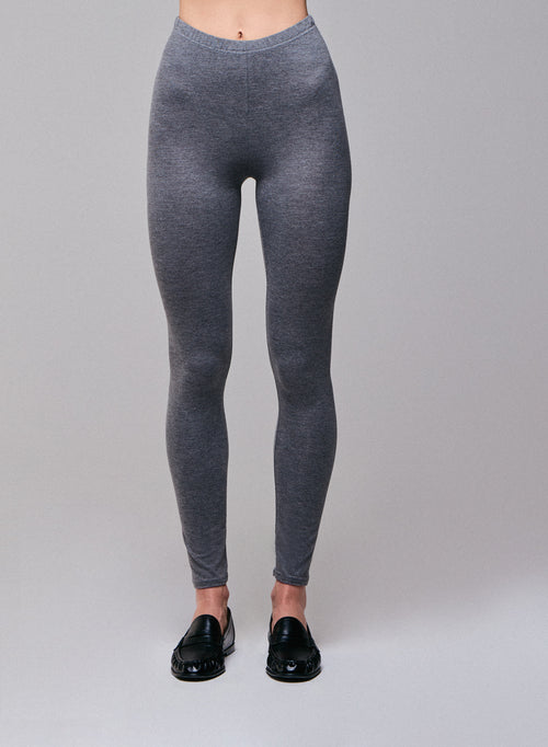 Grey viscose / elastane leggings - MAJESTIC FILATURES