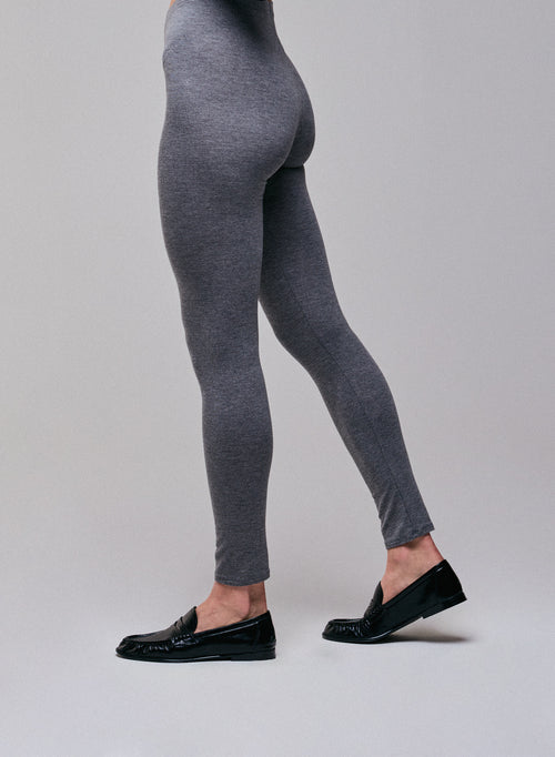 Grey viscose / elastane leggings - MAJESTIC FILATURES
