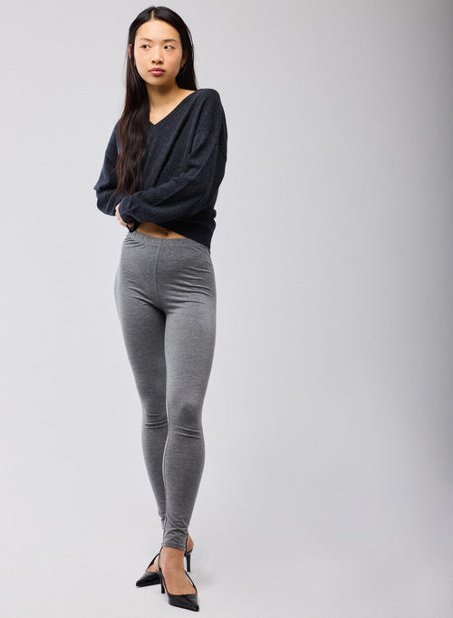 Leggings grises de viscosa / elastano - MAJESTIC FILATURES