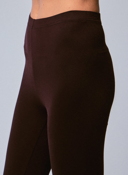 Pantalones de viscosa / elastano berenjena - MAJESTIC FILATURES