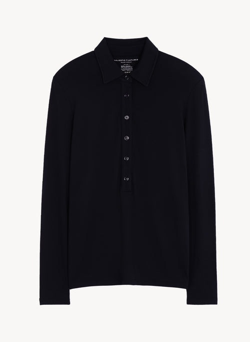 Viscose and elastane polo shirt - MAJESTIC FILATURES