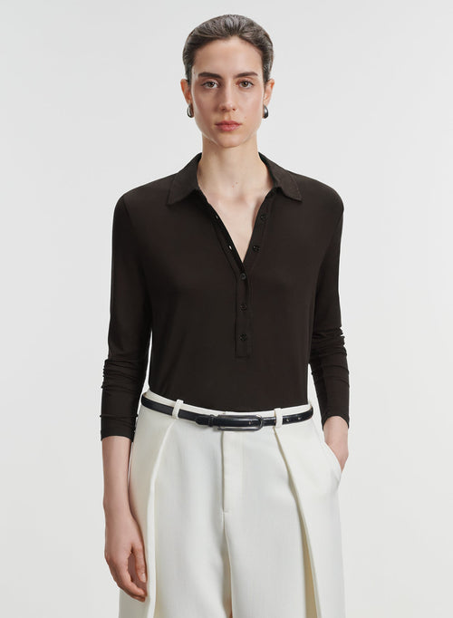 Viscose and elastane polo shirt - MAJESTIC FILATURES