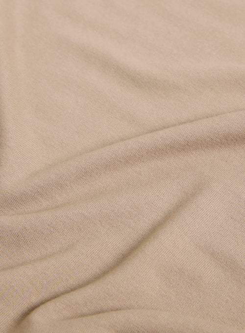 Robe Beige Col Bénitier Sans Manches - MAJESTIC FILATURES