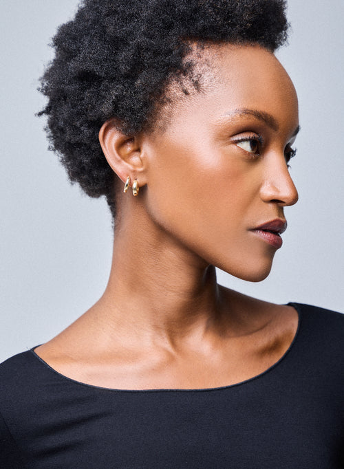 Adèle Black Viscose Boatneck T-shirt - MAJESTIC FILATURES