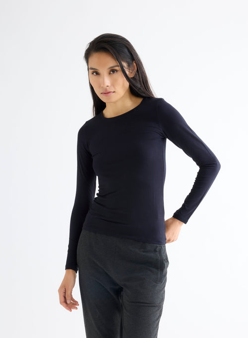 Ally Vicose / Elastane Round Neck T-shirt - MAJESTIC FILATURES