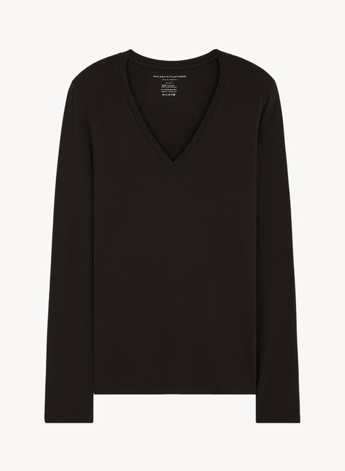 Viscose and elastane T-shirt - MAJESTIC FILATURES