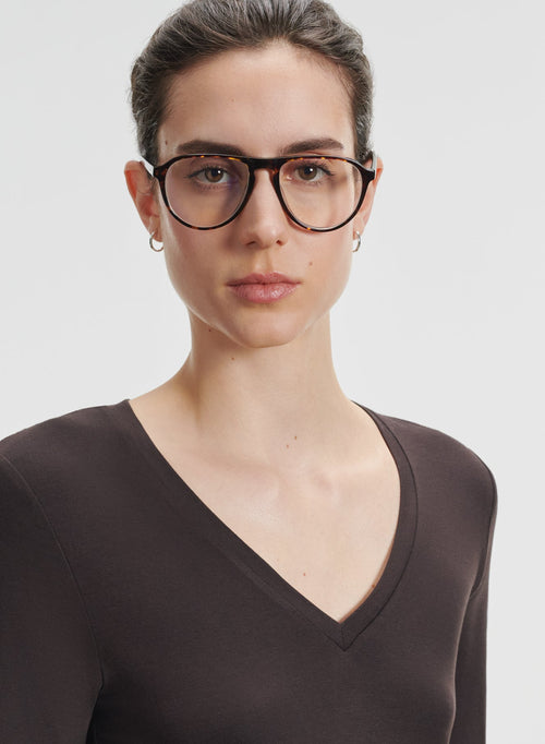 Viscose and elastane T-shirt - MAJESTIC FILATURES
