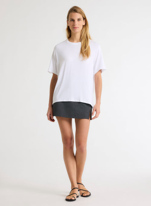 Black V-neck Short Sleeve T-shirt - MAJESTIC FILATURES