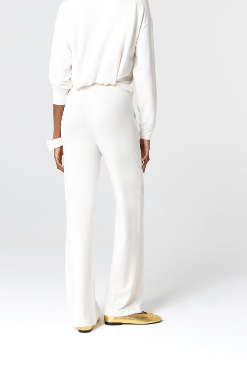Pantalon Blanc en Viscose / Elasthanne - MAJESTIC FILATURES