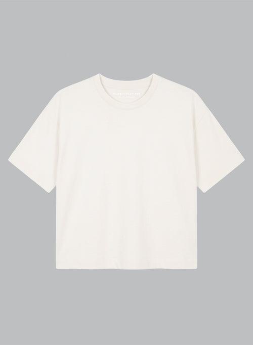 Sweat Blanc Col Rond Manches Courtes en Viscose / Elasthanne - MAJESTIC FILATURES