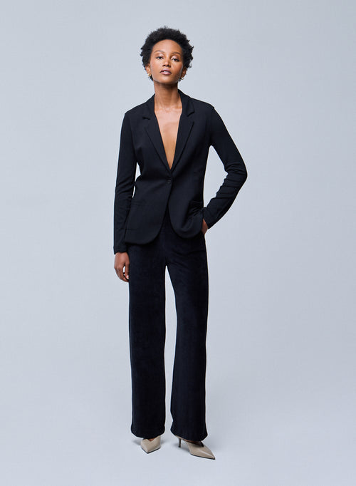 Schwarze Jacke Diane aus Viskose / Elastan - MAJESTIC FILATURES