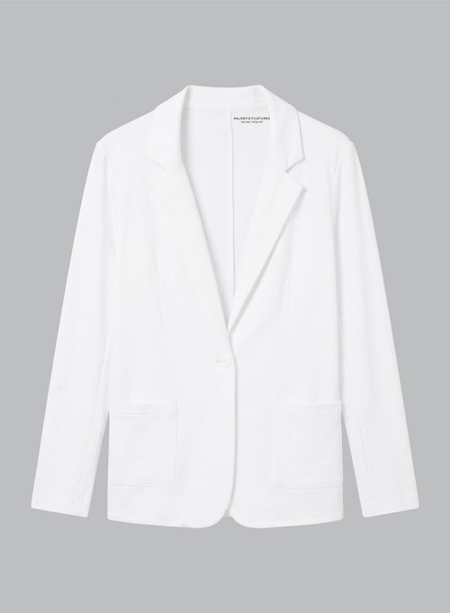 Jacke mit langen Ärmeln aus Viskose / Elasthan in Creme - MAJESTIC FILATURES