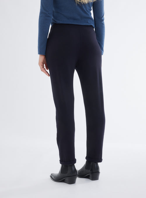 Pantalon Marine Daphné à revers en Viscose / Élasthanne - MAJESTIC FILATURES