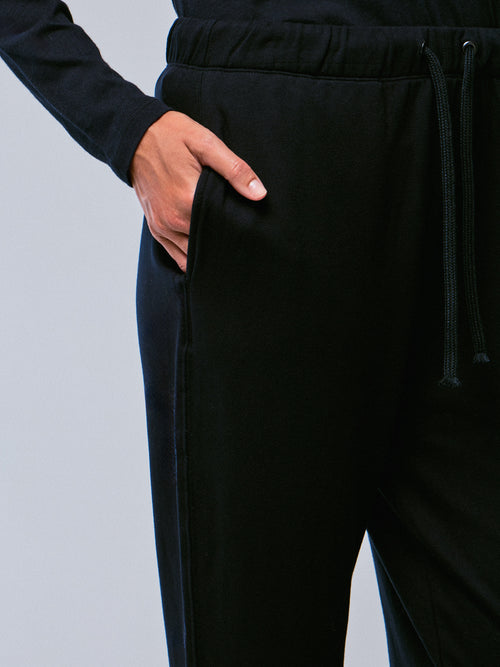 Pantalon Marine avec Poches en Viscose et Élasthanne - MAJESTIC FILATURES
