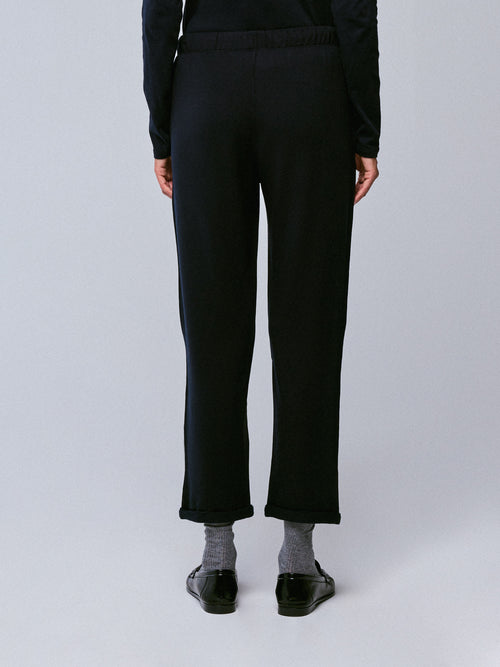 Pantalon Marine avec Poches en Viscose et Élasthanne - MAJESTIC FILATURES