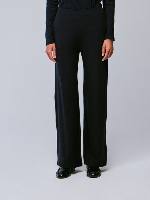 Pantalon Marine en Viscose / Elasthanne - MAJESTIC FILATURES