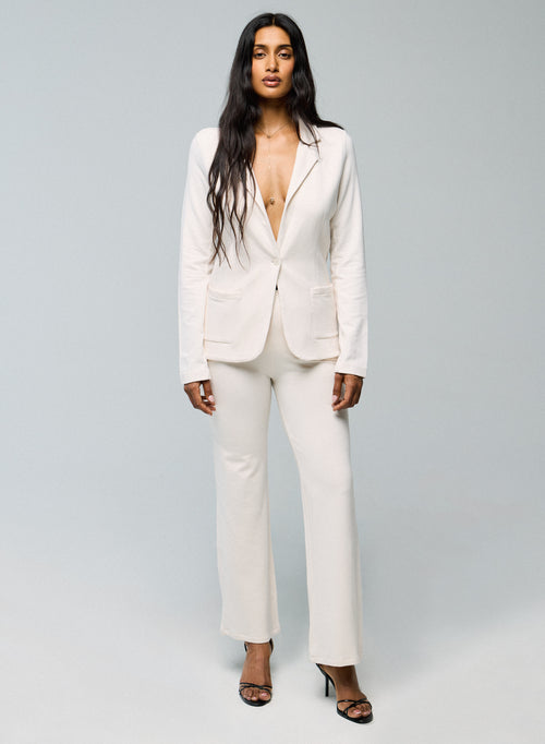 White Viscose/Elastane Pants - MAJESTIC FILATURES