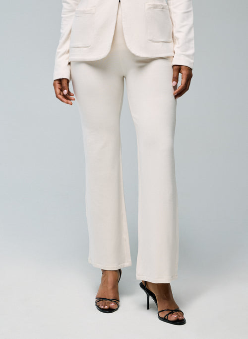 White Viscose/Elastane Pants - MAJESTIC FILATURES