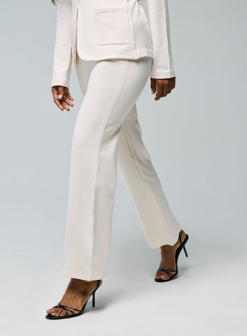 White Viscose/Elastane Pants - MAJESTIC FILATURES