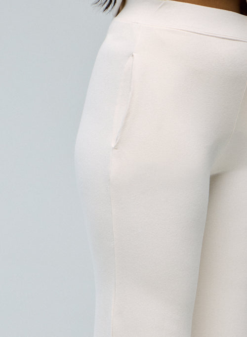 White Viscose/Elastane Pants - MAJESTIC FILATURES