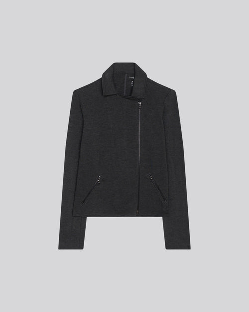 Grey jacket Long sleeved jacket in viscose / elastane - MAJESTIC FILATURES