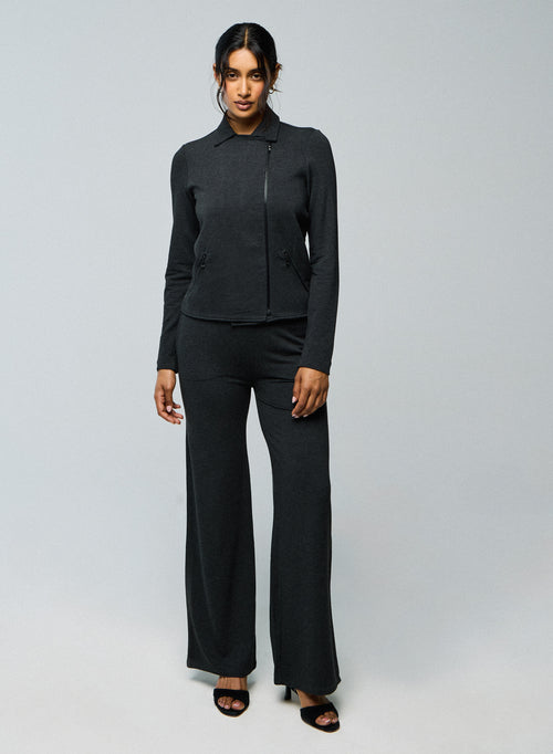 Grey jacket Long sleeved jacket in viscose / elastane - MAJESTIC FILATURES