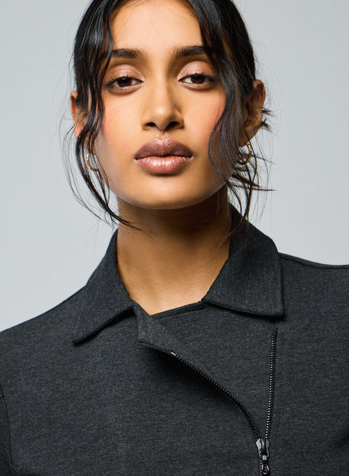 Grey jacket Long sleeved jacket in viscose / elastane - MAJESTIC FILATURES