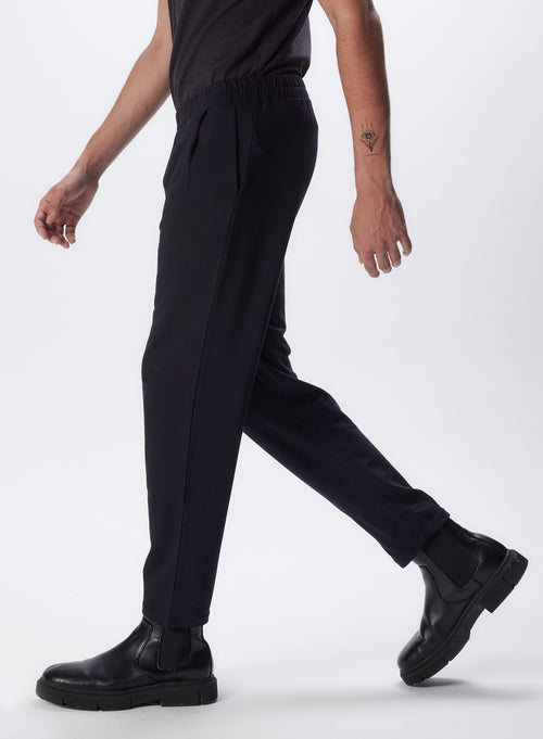 Pantalon Marine en Viscose et Élasthanne - MAJESTIC FILATURES