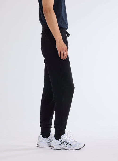 Pantalon Noir en Viscose et Élasthanne - MAJESTIC FILATURES