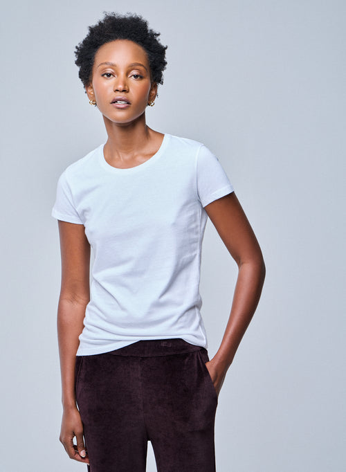 "Camiseta Jamie cuello redondo manga corta de Algodón Deluxe" - MAJESTIC FILATURES